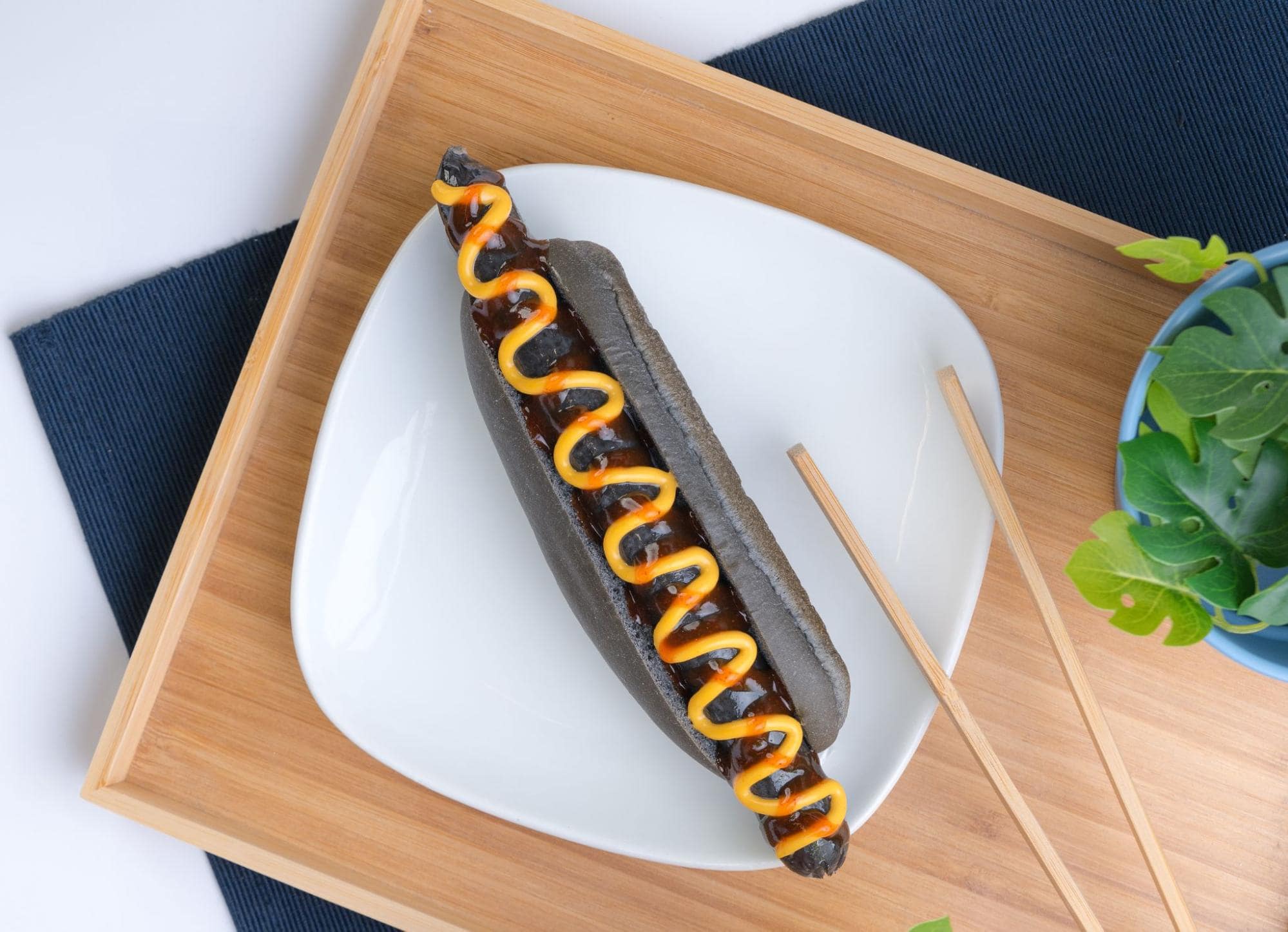 Ikea charcoal hotdog