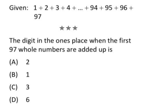Primary School Exam - number sequence