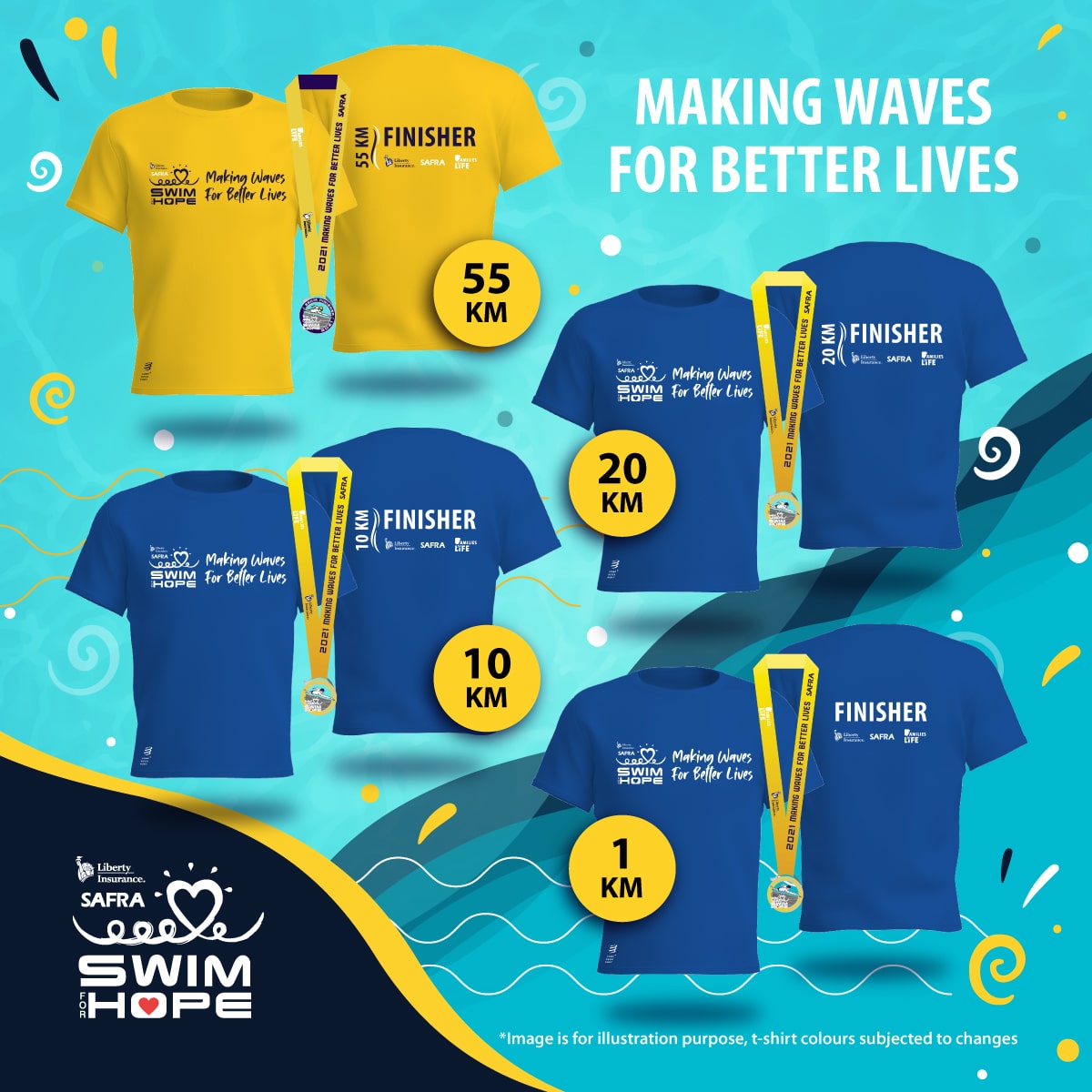 SAFRA Swim For Hope 2021 Medal Finisher Tee