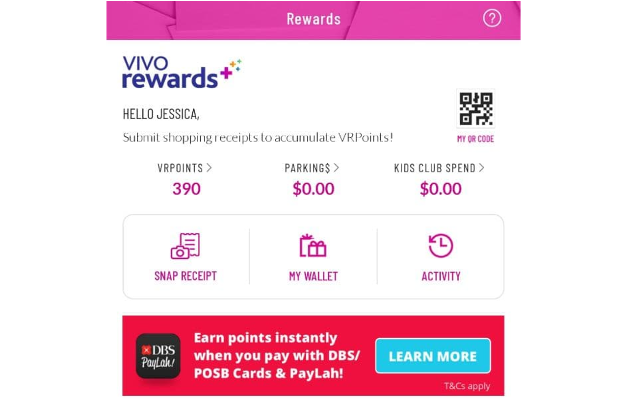 VivoCity app rewards