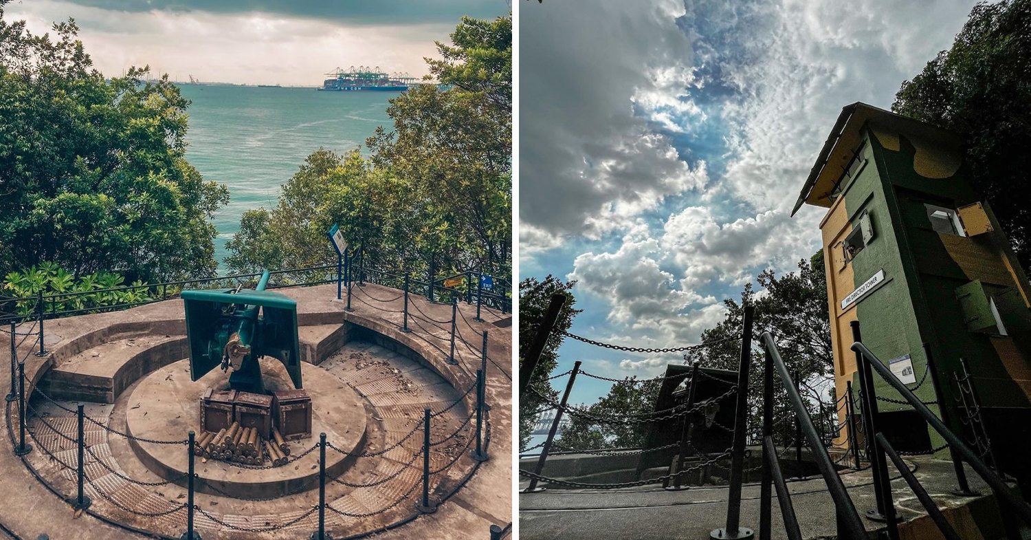 12-pound gun at fort siloso near lookout tower on sentosa