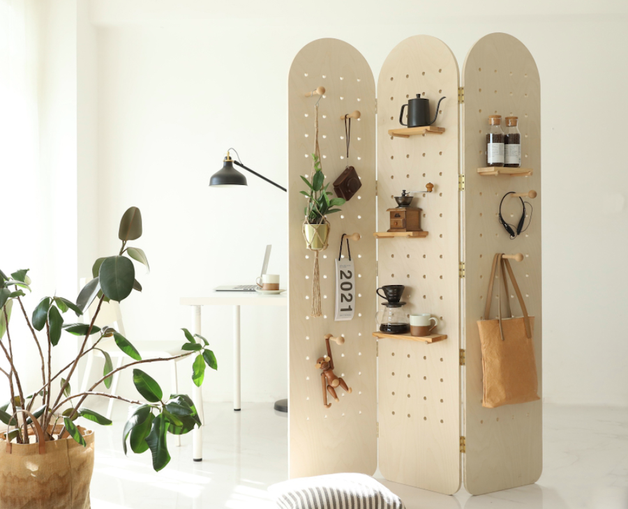 pegboard room partition