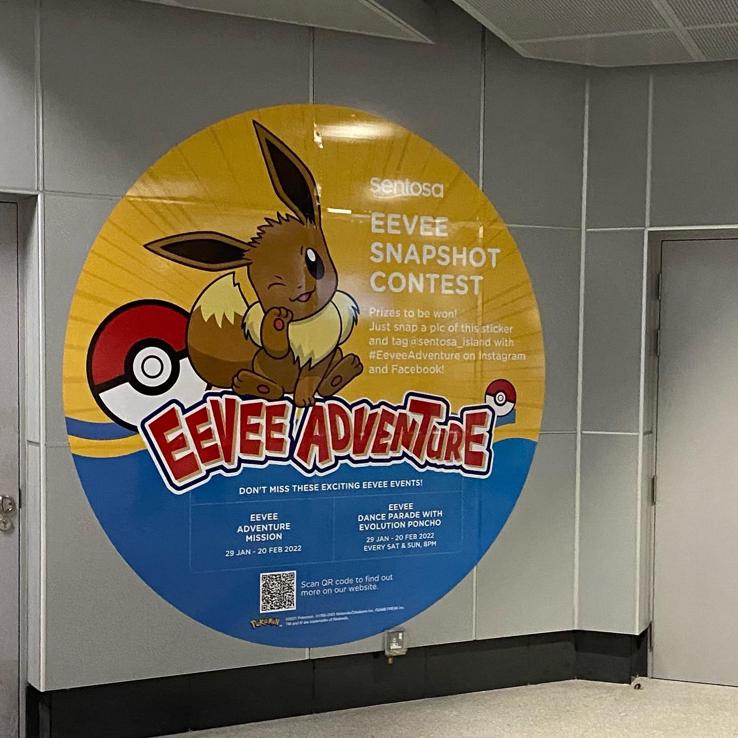 Eevee Adventure Sentosa MRT Station Sticker