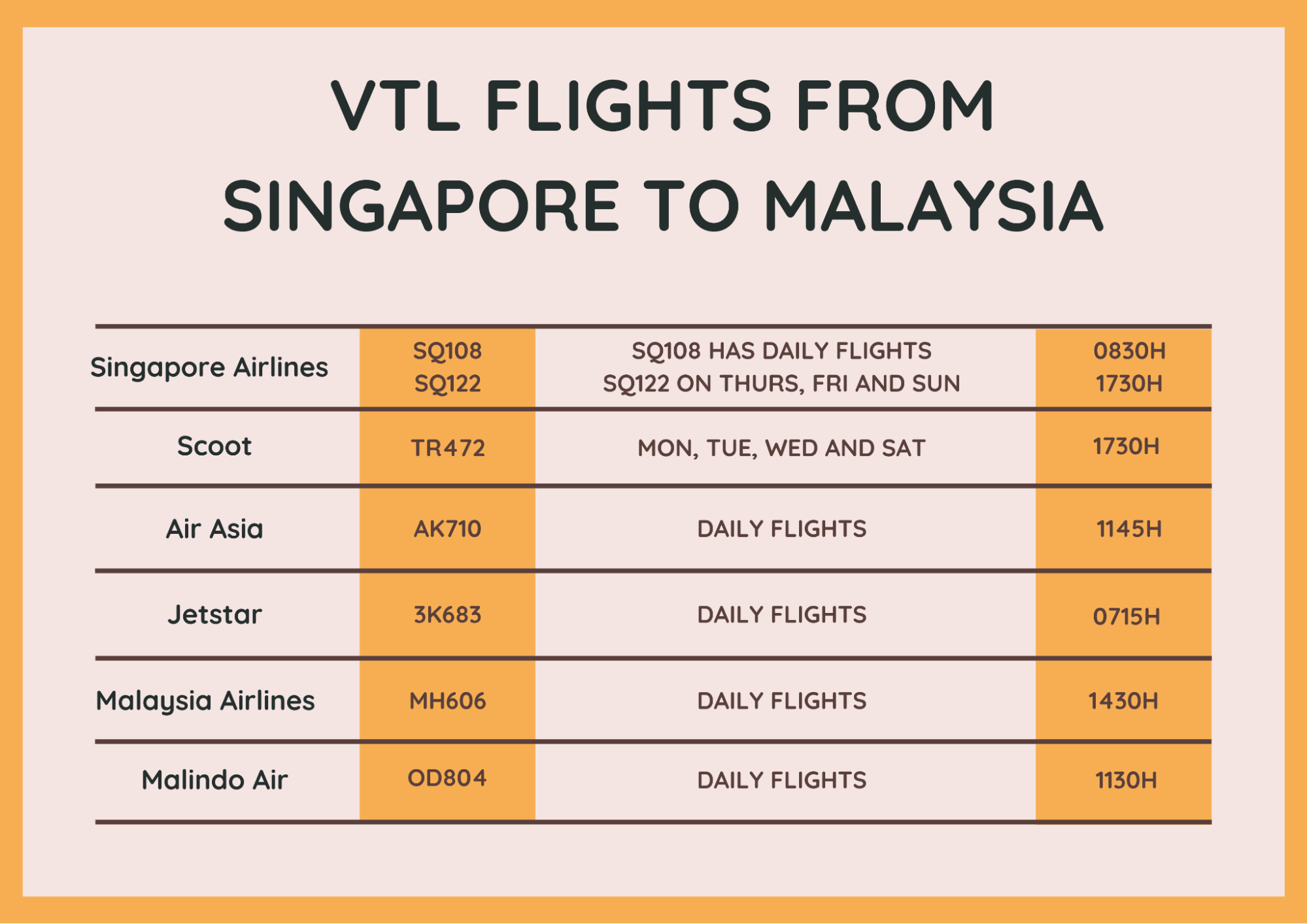 msia vtl - flight from singapore