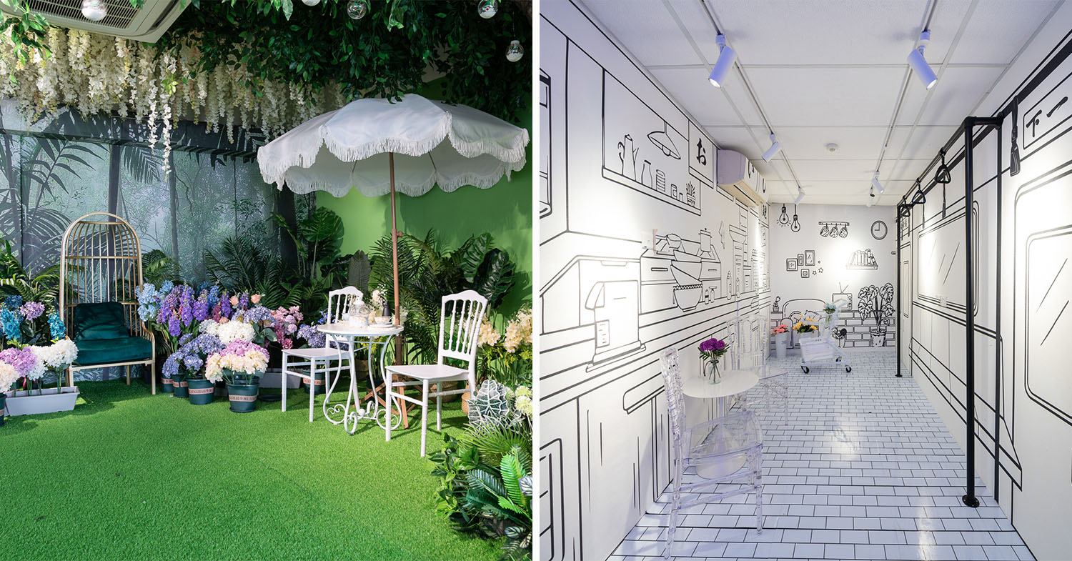 iWan Selfie Studio - Floral Garden 2D, Black And White Room