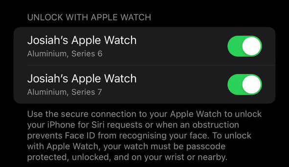 apple watch settings