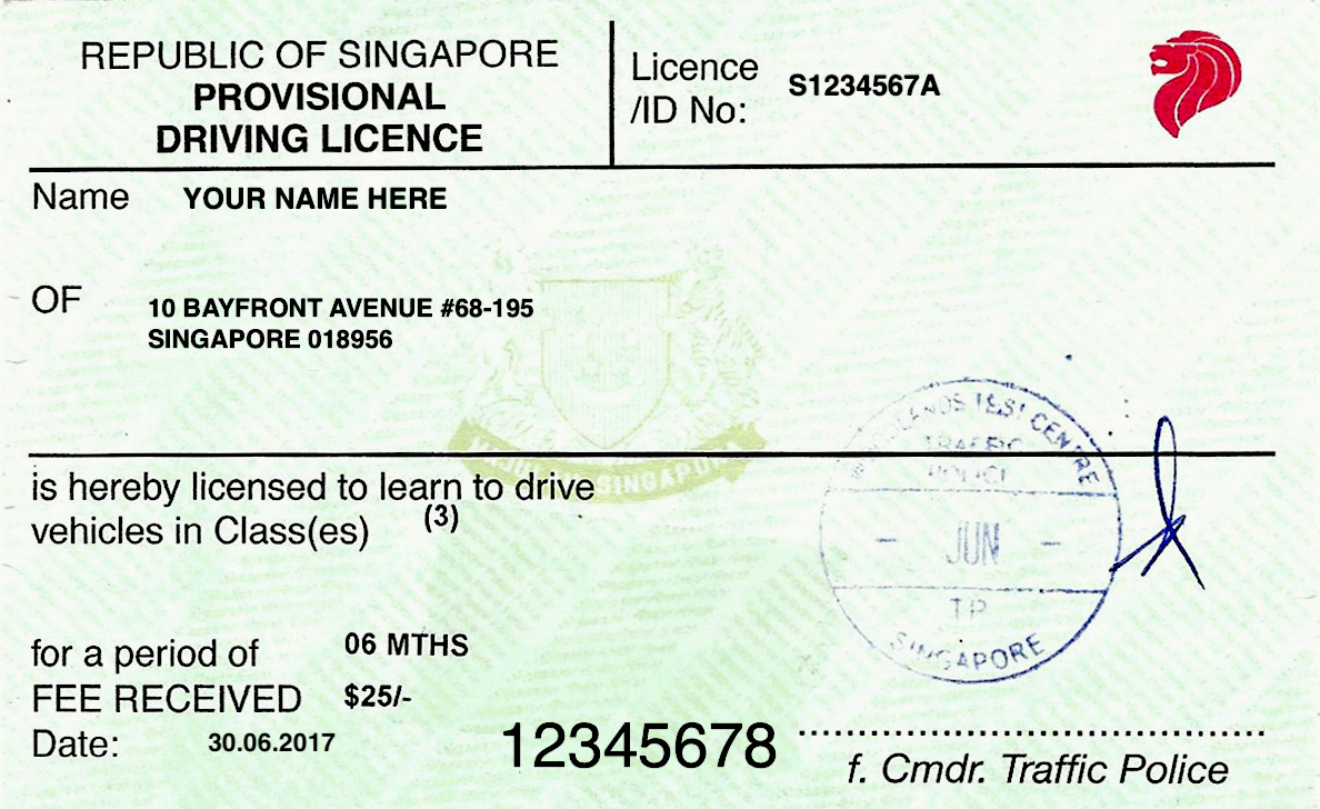 driver's licence singapore - PDL