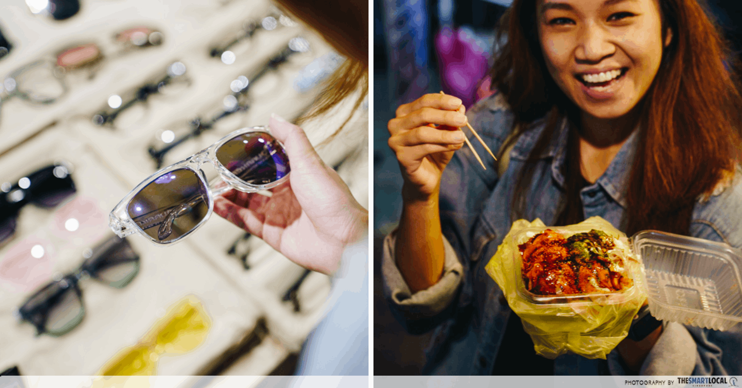 things to do in JB sunglasses and street food at pasar karat