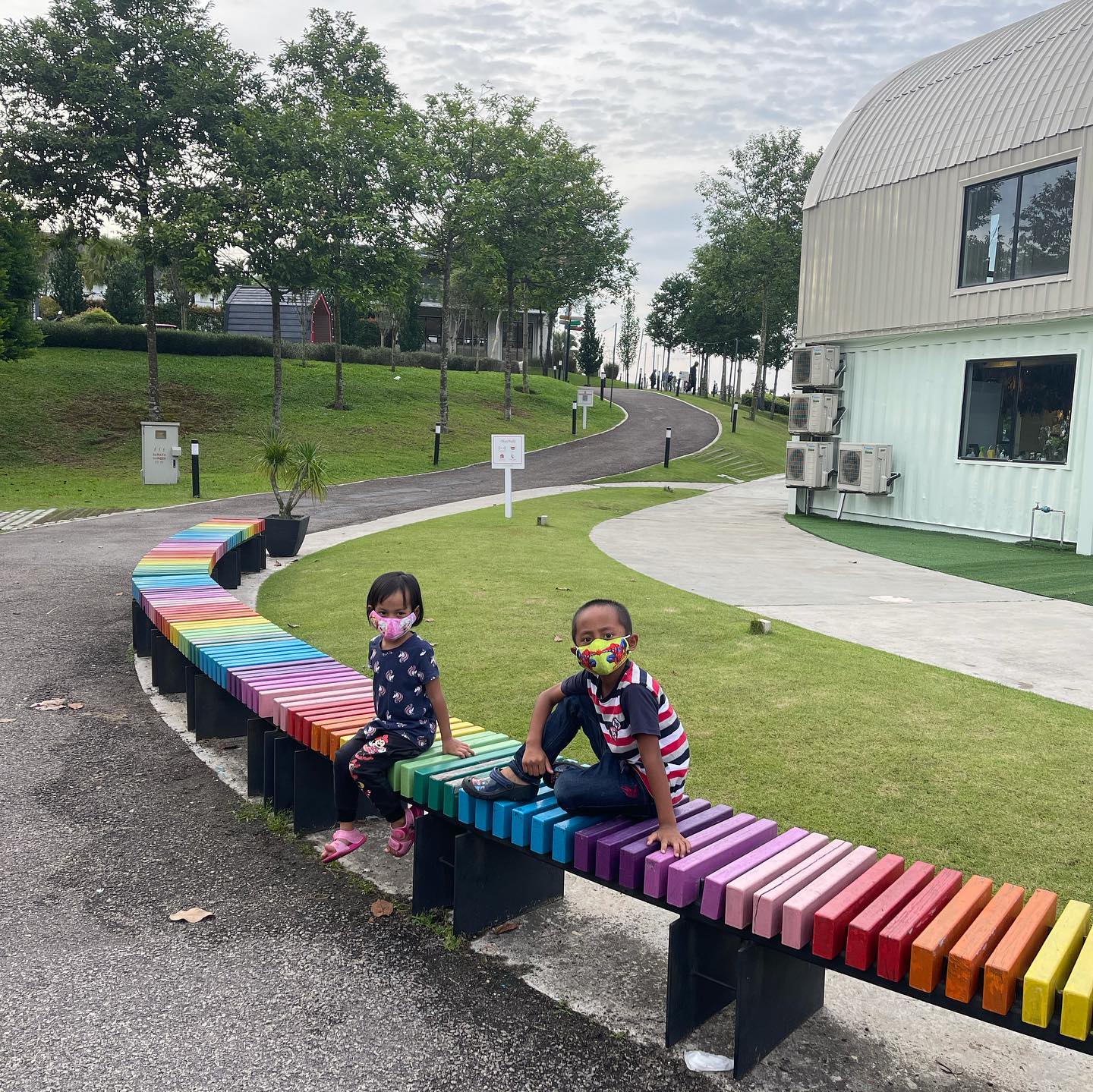eco spring labs rainbow benches
