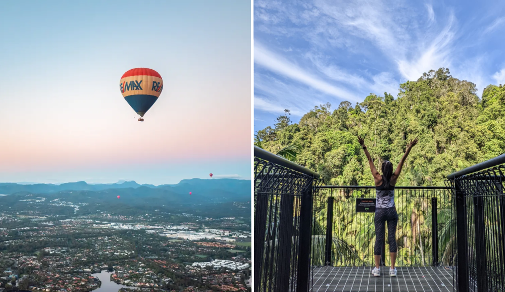 queensland road trips gold coast hot air balloon ride and tamborine mountain hike