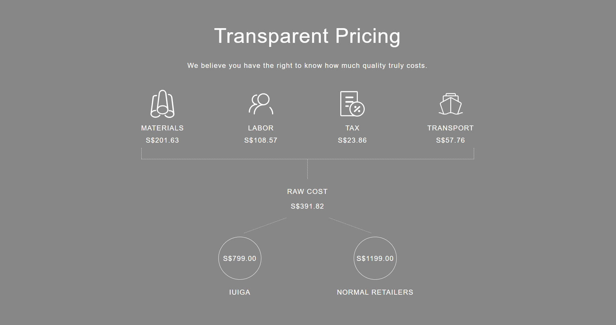 iuiga mattress - transparent pricing