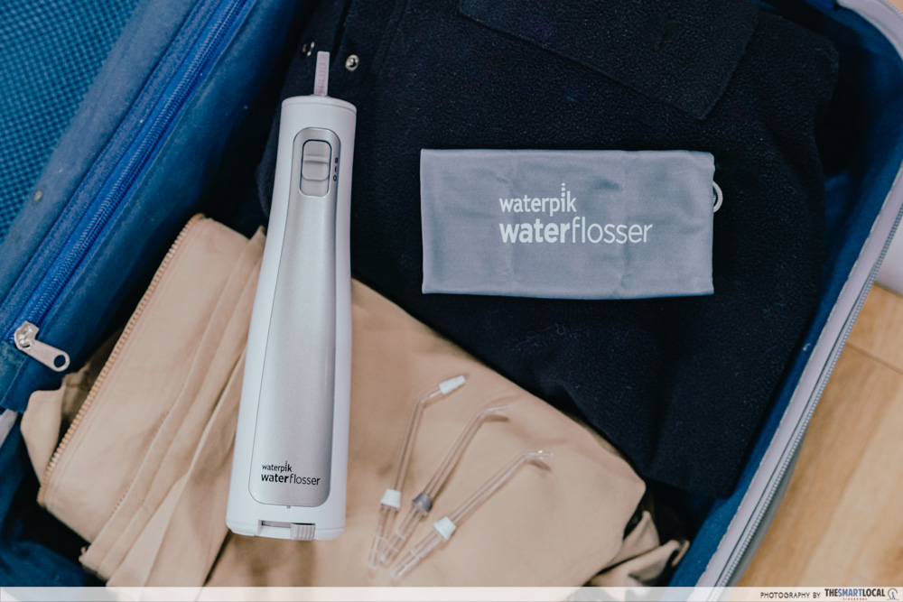 Waterpik Cordless Freedom portable in suitcase