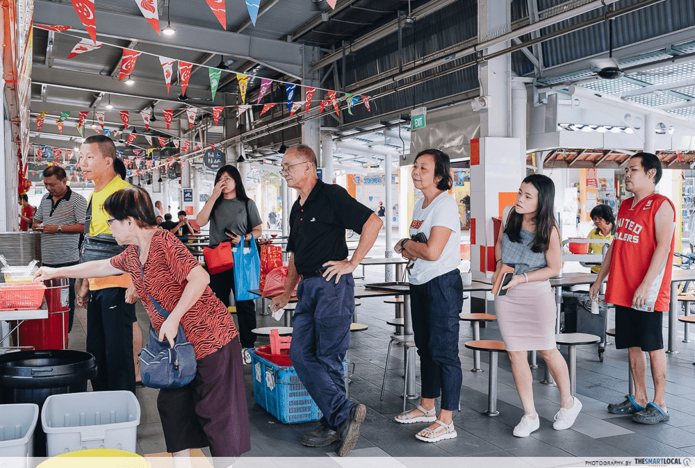 Singaporean Obsessions - hawker centre queue