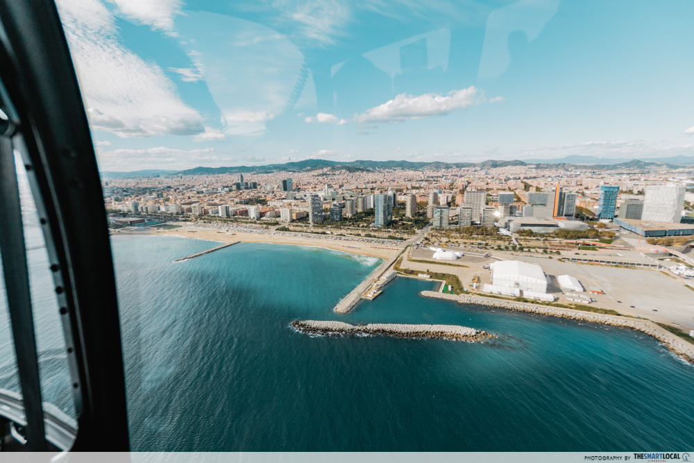 Helicopter ride, Barcelona