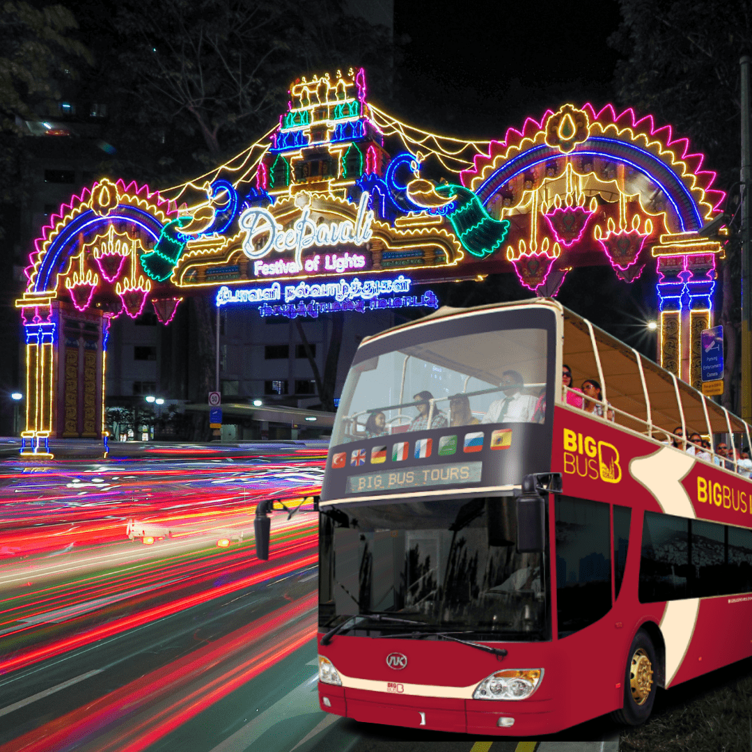 Deepavali Open House Light Up - Open-top bus tour