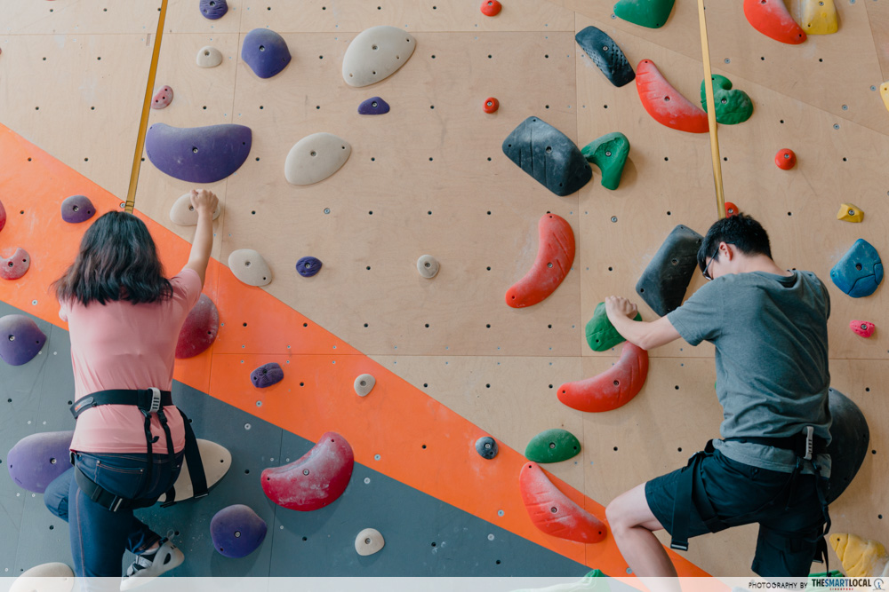 adults rock climbing climb central