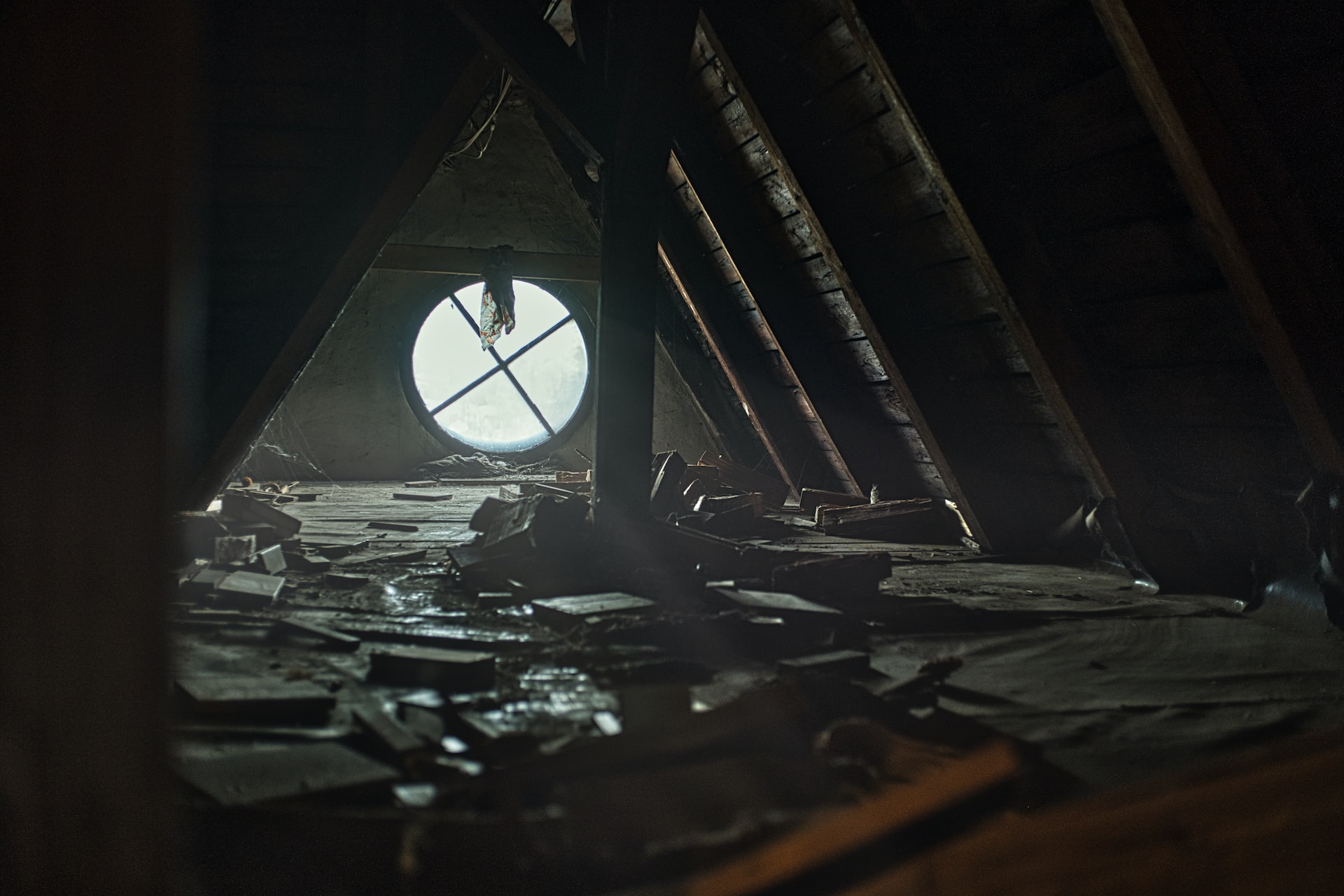 scary abandoned attic