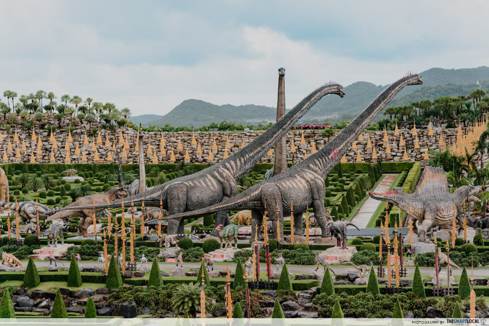 dinosaur sculptures at Nong Nooch Tropical Garden