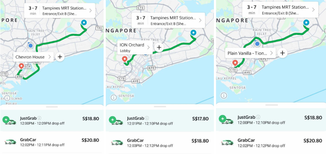 taxi prices - grab