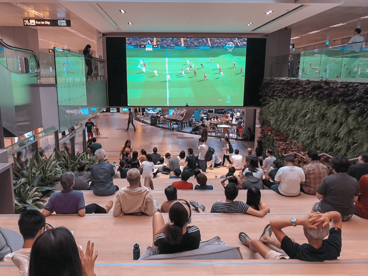 Football screening at Terminal 3