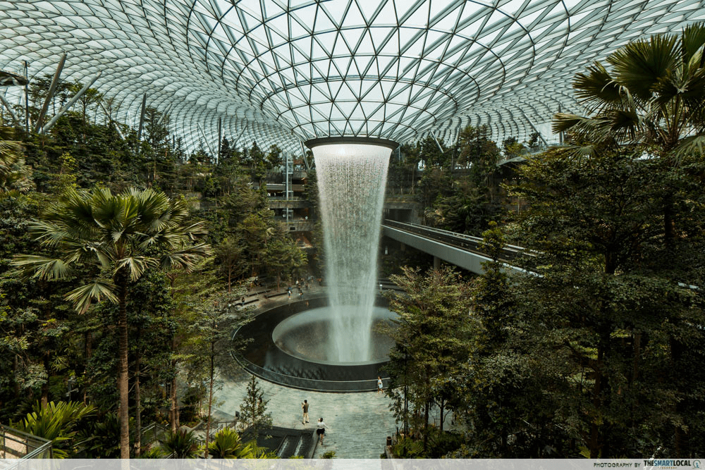 Jewel Changi waterfall, shopping malls in singapore