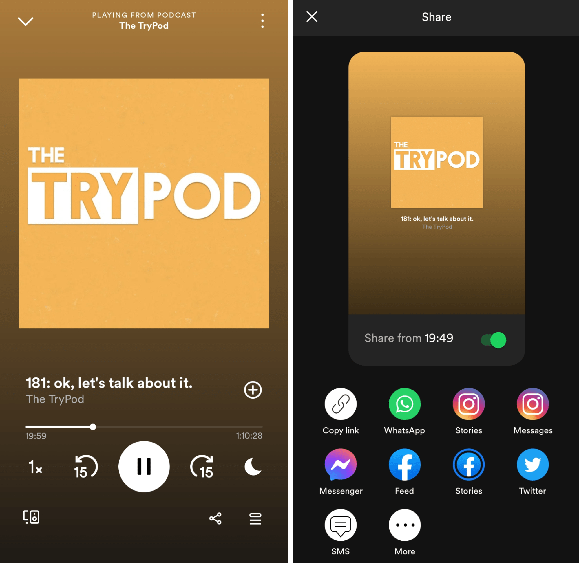 Spotify Hacks - Share podcasts with timestamps