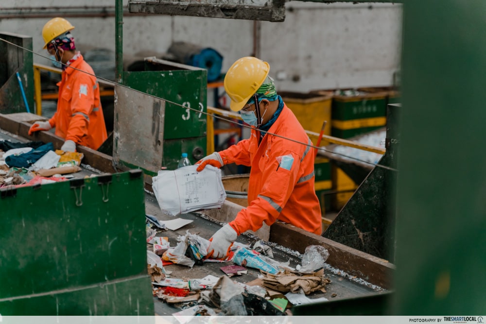 sembwaste staff sorting recyclables