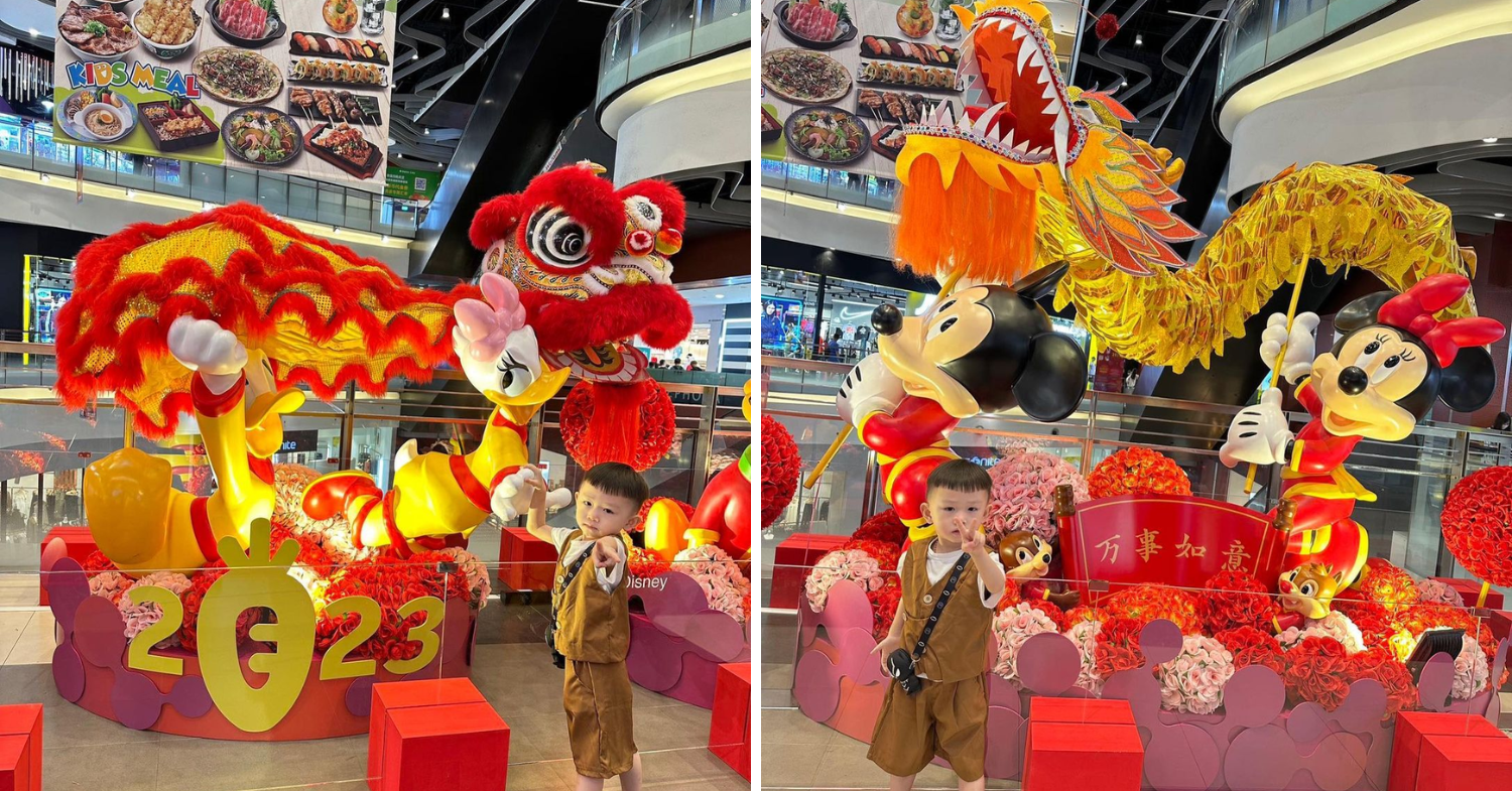 Disney themed chinese new year decorations at bugis+