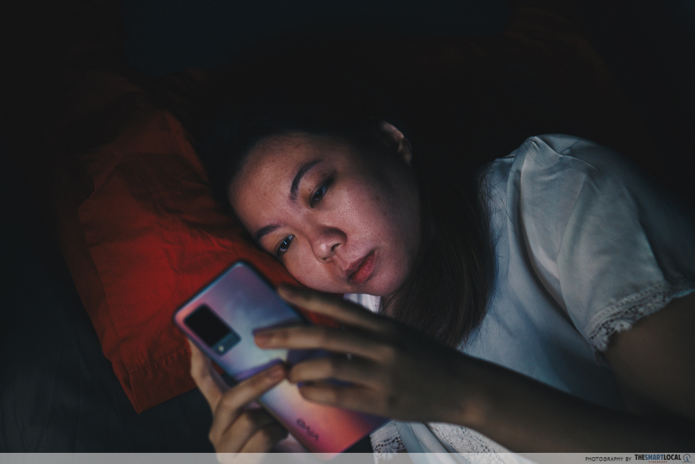 Using phone in bed in the dark