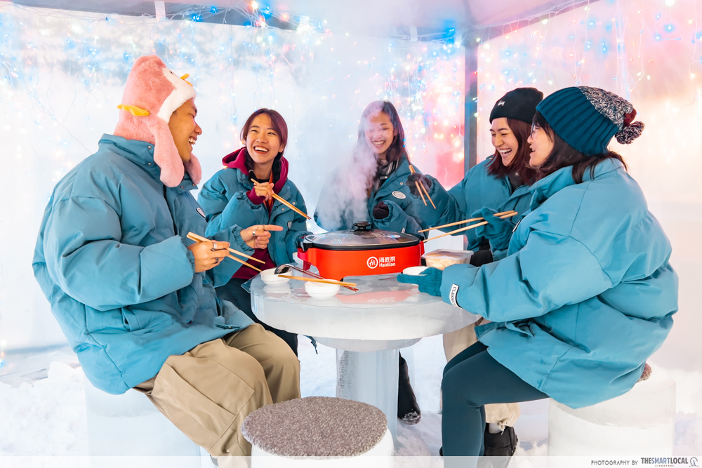 haidilao at ice magic - dining in winter