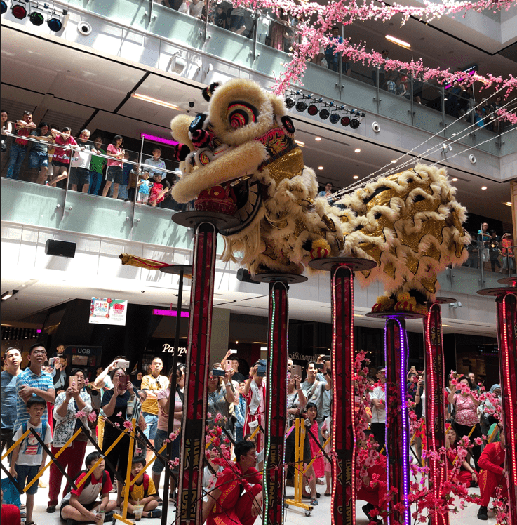 uol malls cny 2023 lion dance performance