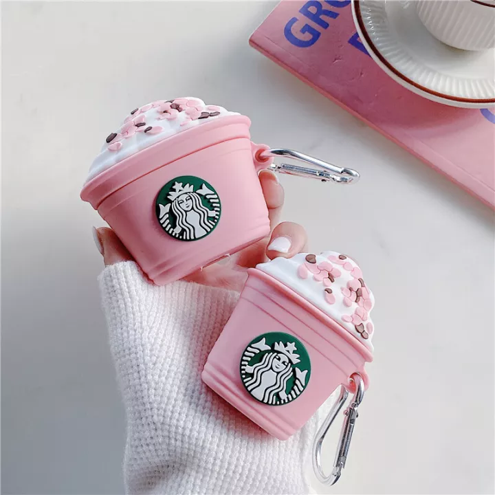 Pink Starbucks Drinks AirPods Case