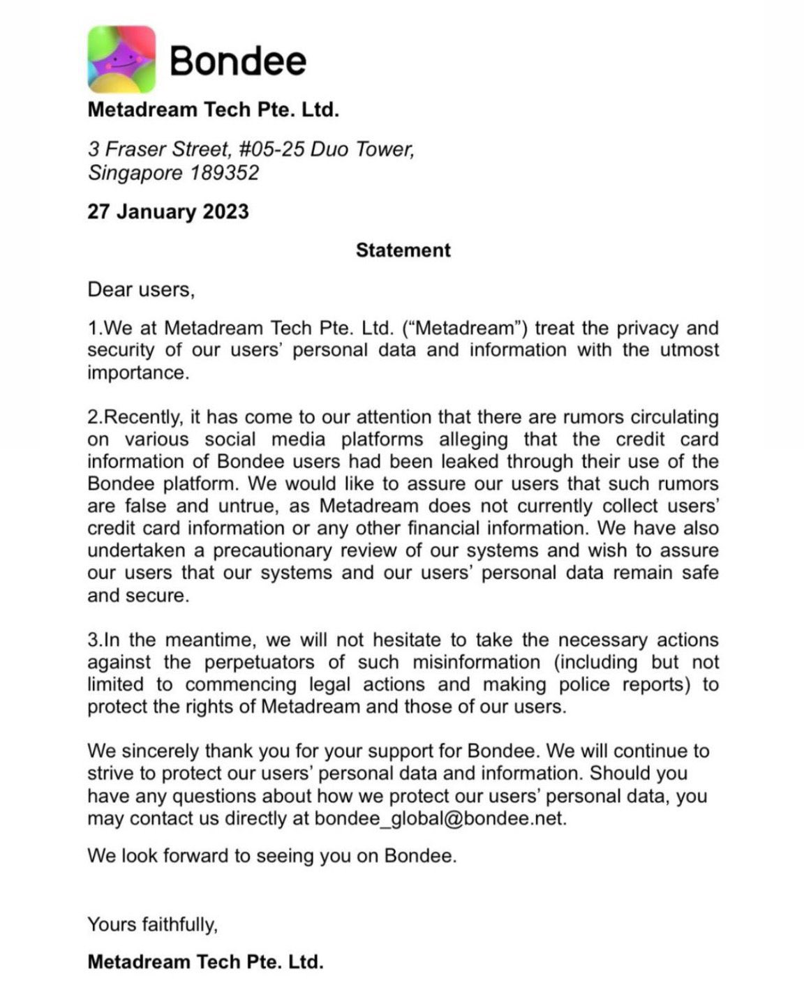 Metadream Press Release