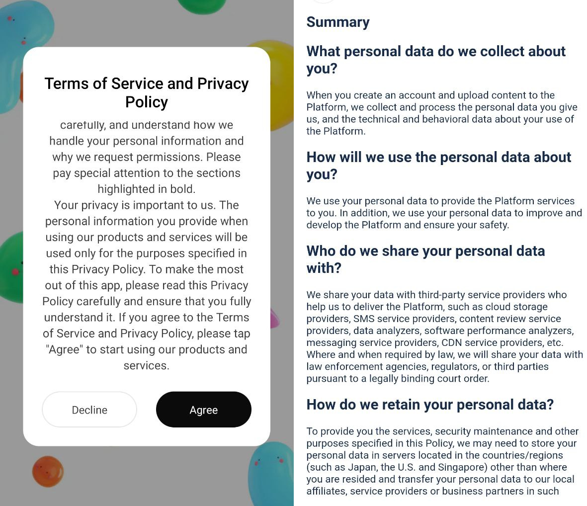 Terms & Conditions, Privacy Policy