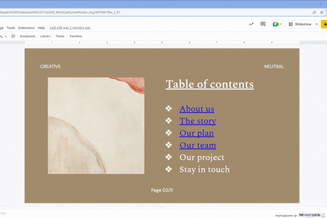 Table of contents demo