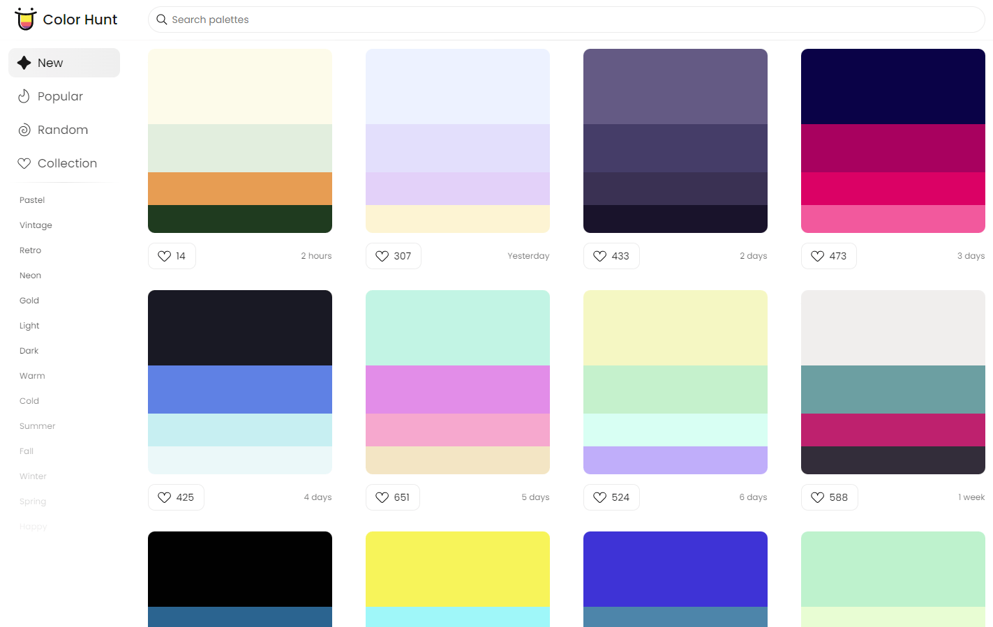 Colourhunt.co Colour palettes