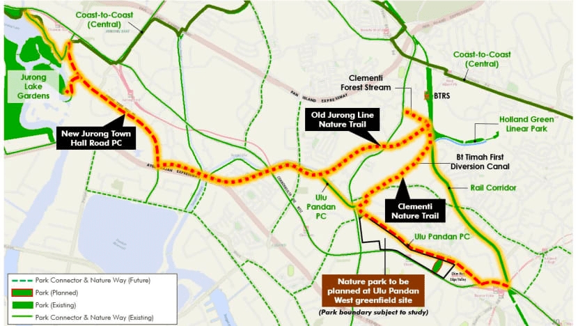 Map of Clementi Forest trails