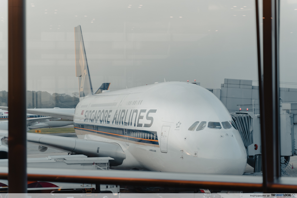Singapore Airlines A380 en la puerta