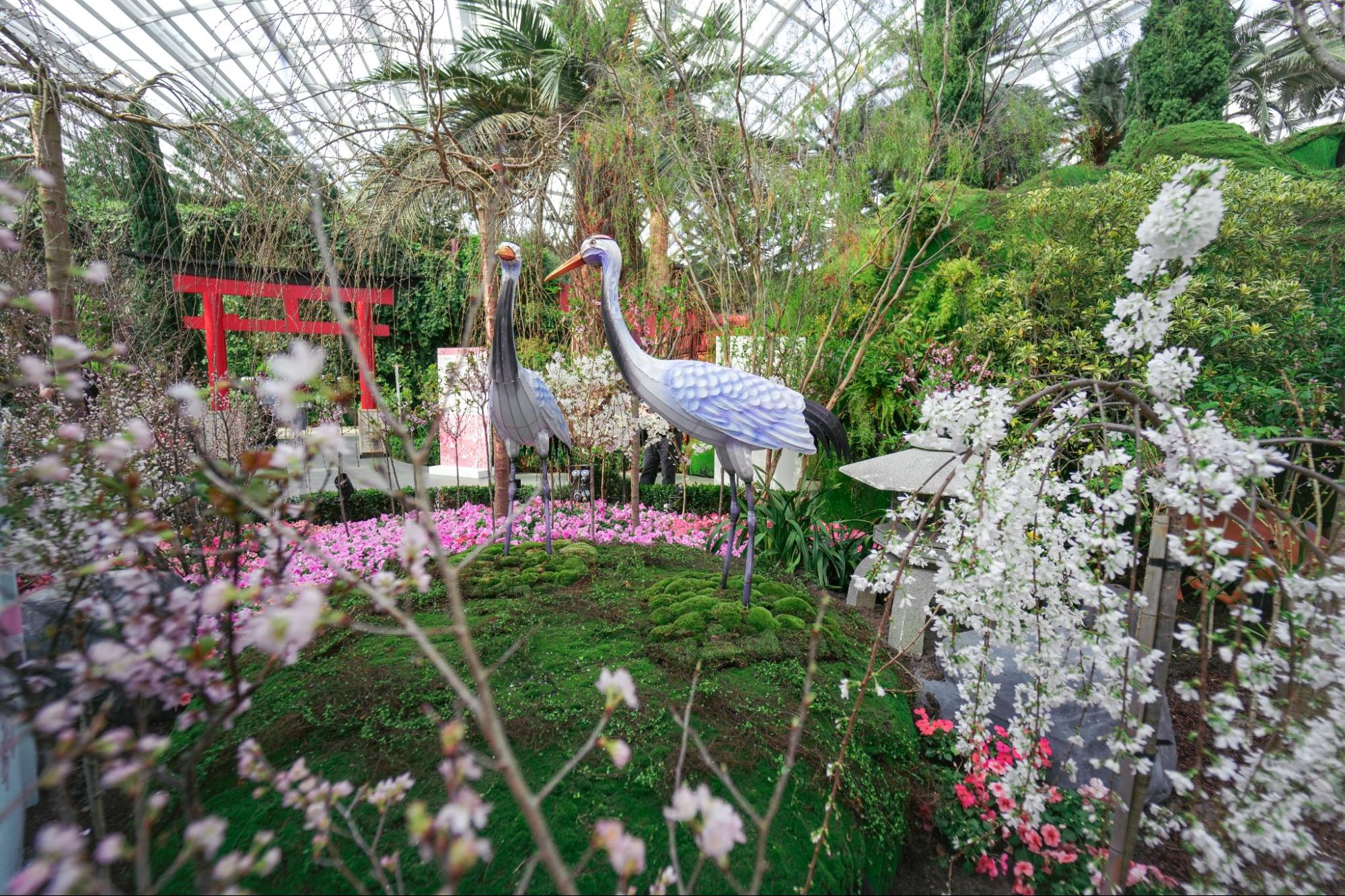 Gardens by the Bay - Sakura - crane