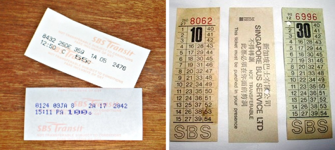 Singapore Bus Tickets - Old vs New