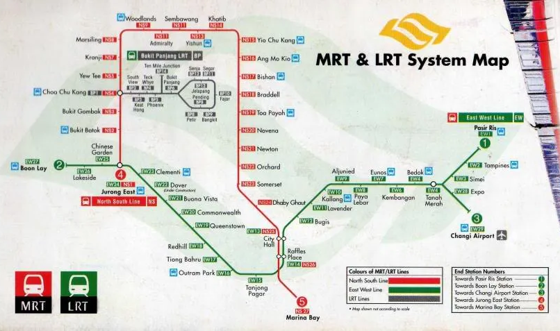 Old MRT Map - Singapore public transport