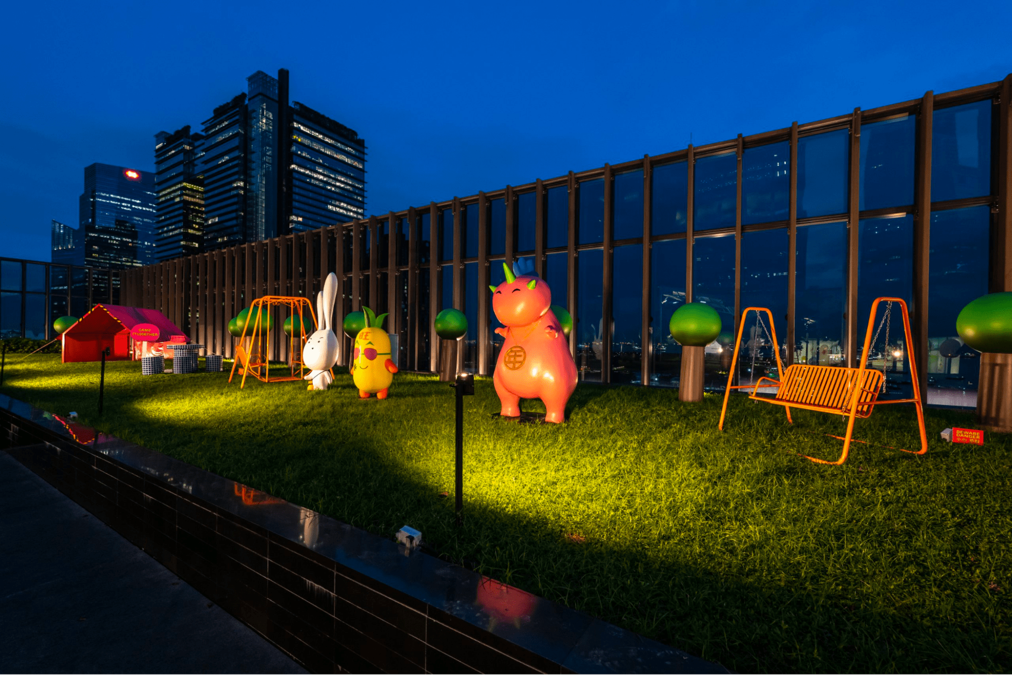 Rabbit themed art installation
