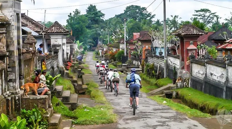 cycling through Carangsari village