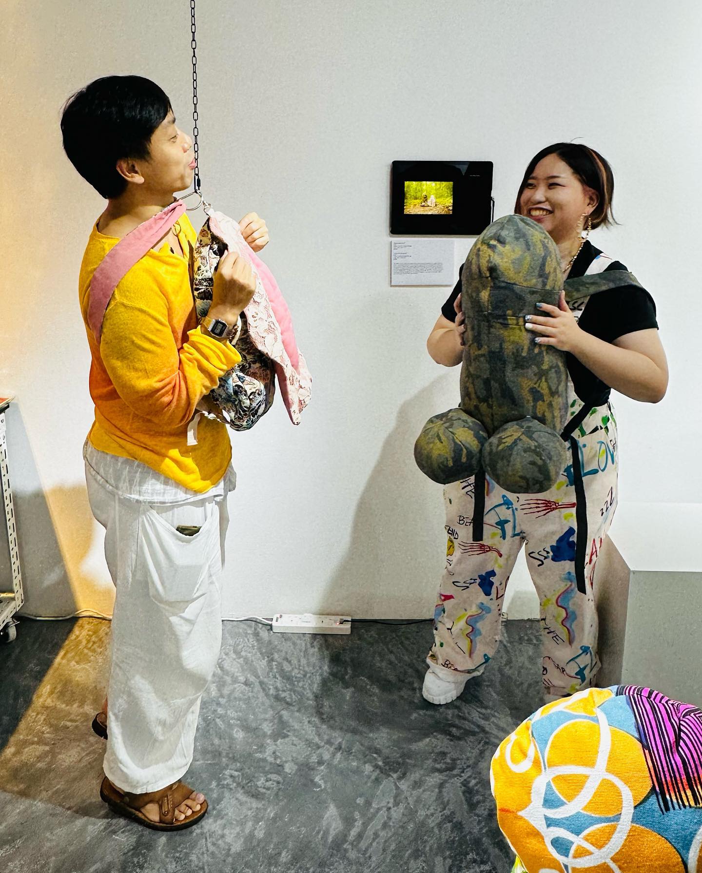 Chin-Chin Art Exhibition - vagina and penis backpack