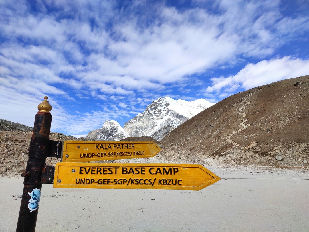 Mount Everest Base Camp signs