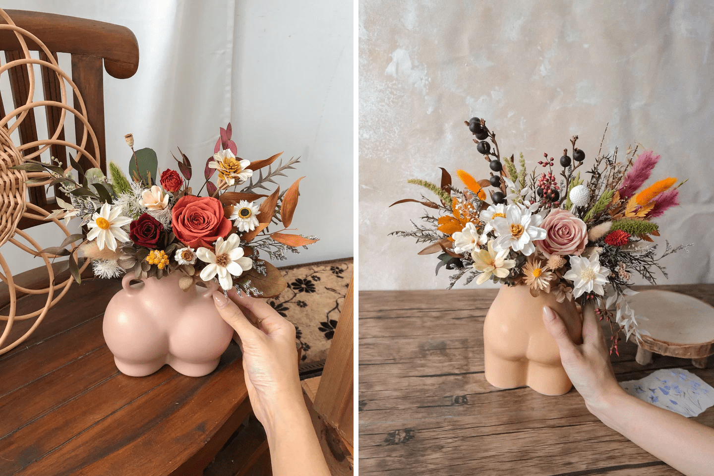 Anndol Floral Butt-Shaped Vases