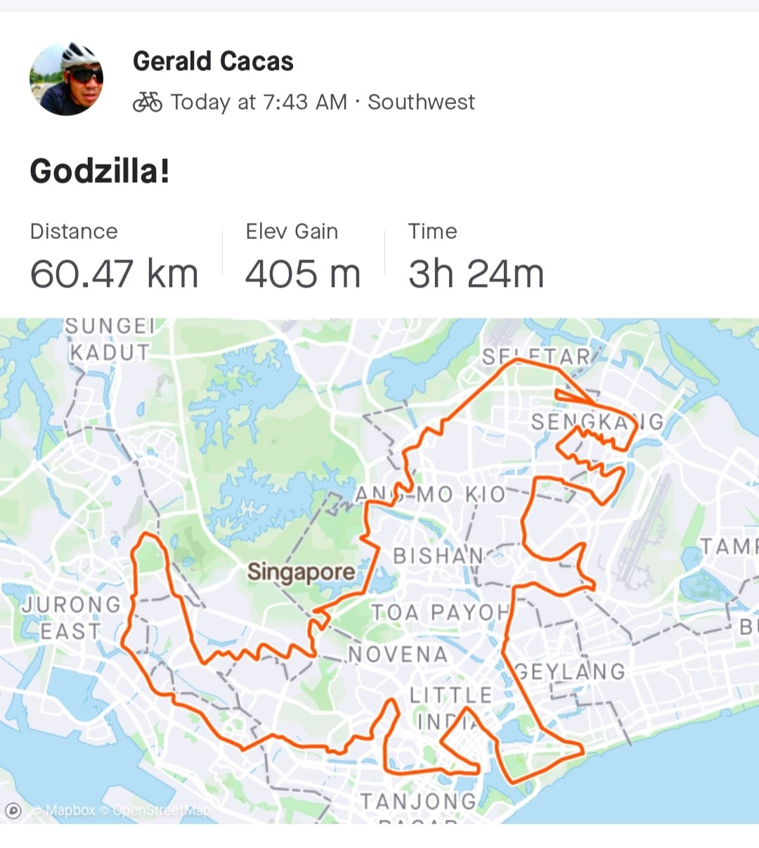 fun cycling routes singapore godzilla route