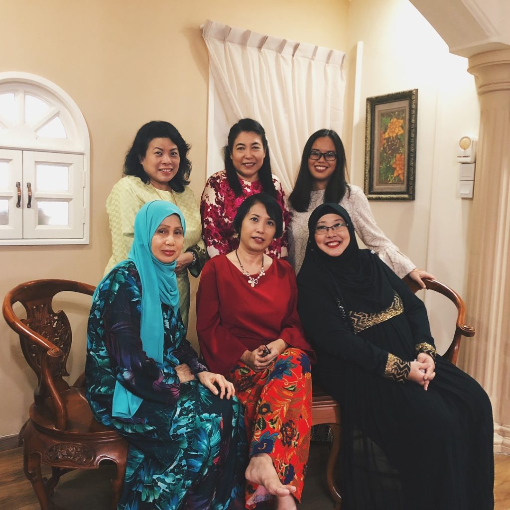 Matching family outfits during hari raya