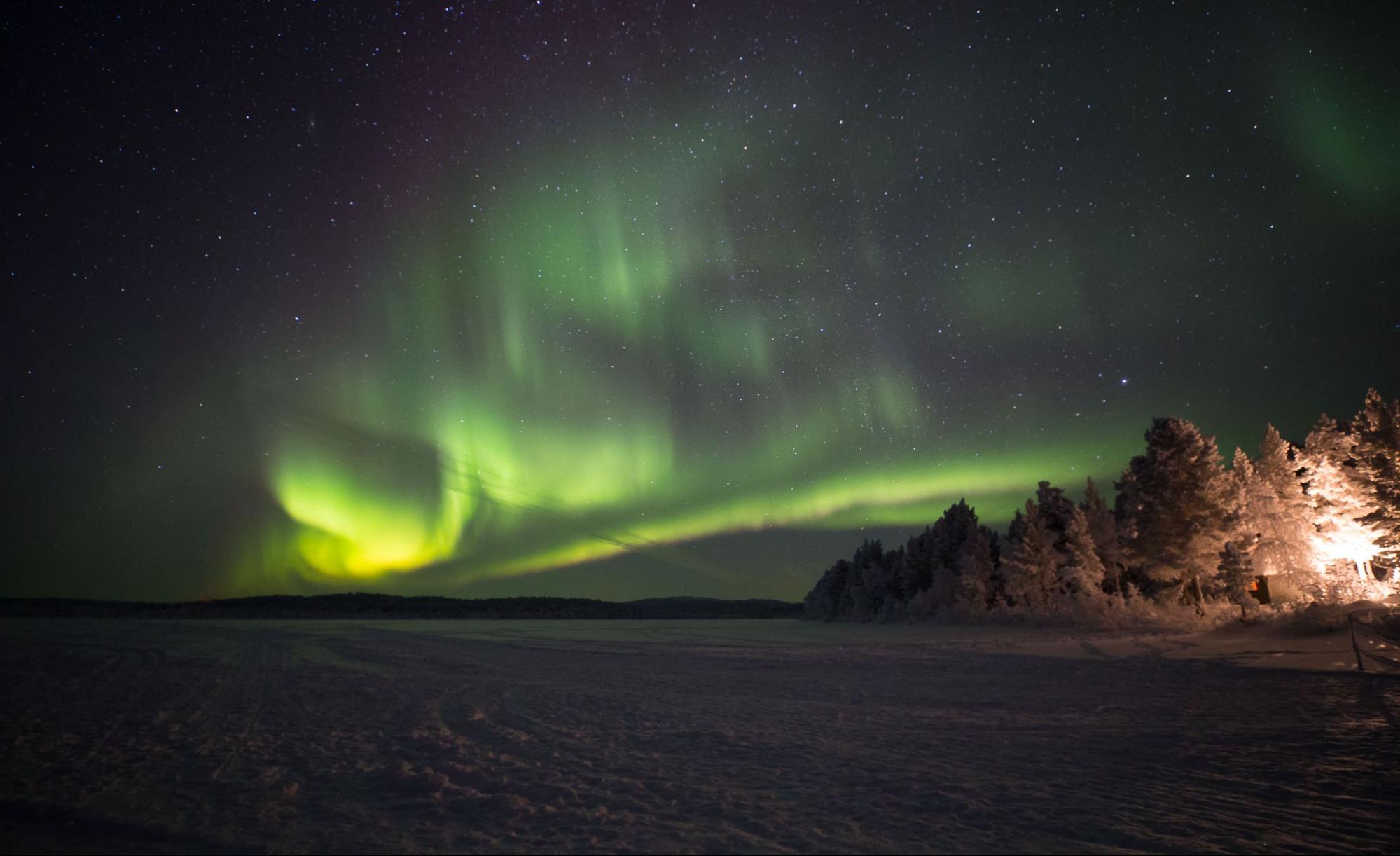 northern lights and southern lights - lapland finland