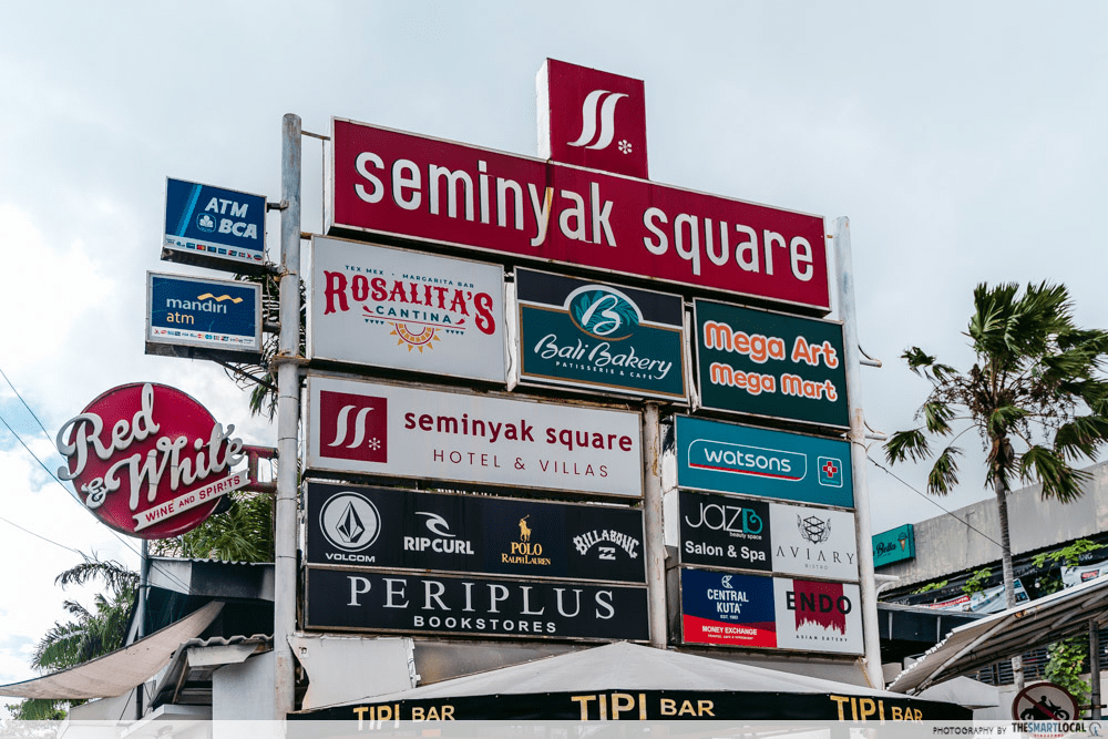 bali - seminyak square signage